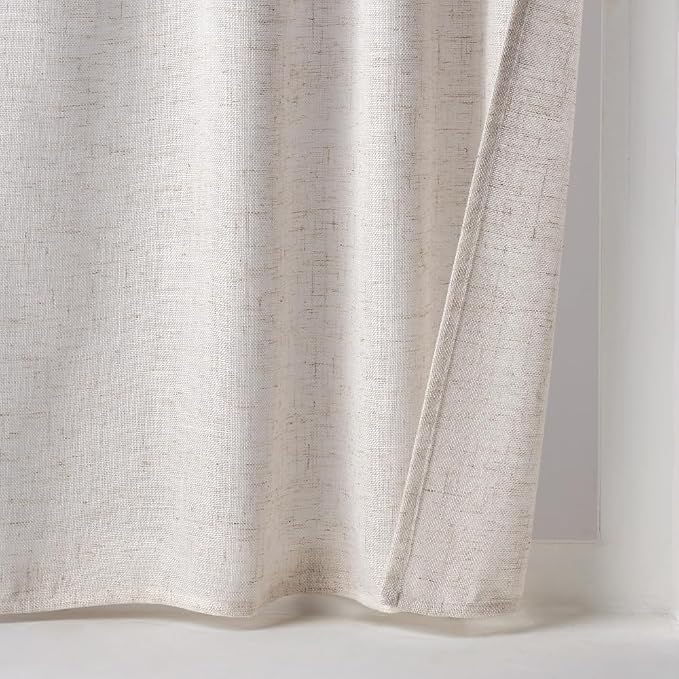 MIULEE Farmhouse Kitchen Curtains 36 Inch Length 2 Panels, Soft Thick Linen - Image 7