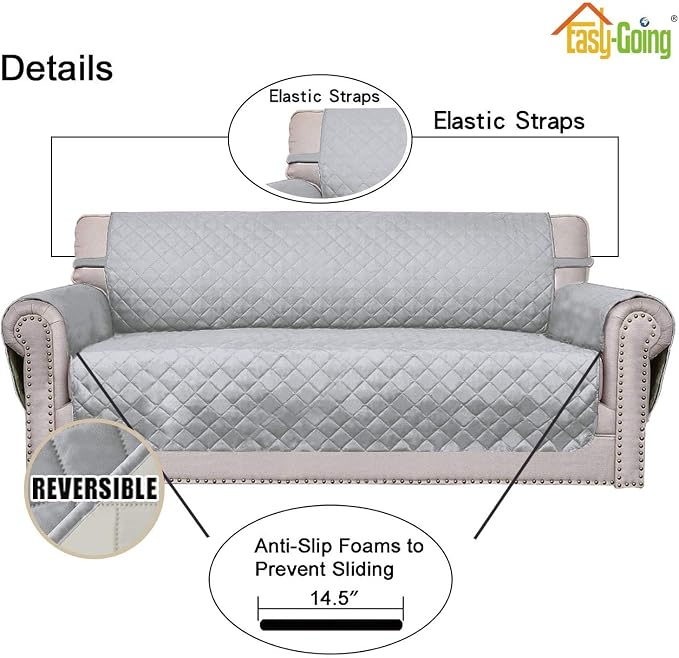 Easy-Going 4 Seater Sofa Slipcover Reversible Sofa Cover Water Resistant Couch - Image 3