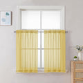 Chyhomenyc Mustard Yellow Short Sheer Curtains 30 inch Length, Light Filtering by Chyhomenyc