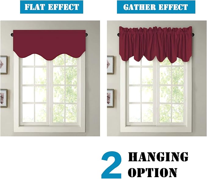 H.VERSAILTEX 4 Panels Blackout Red Christmas Curtain Valances - Image 6