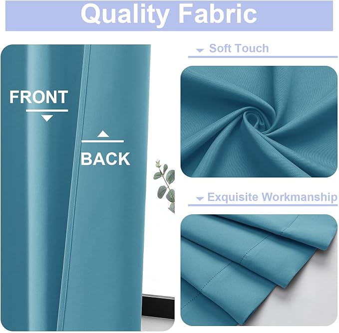 Simplebrand Ava Turquoise Blackout Curtains - Image 3