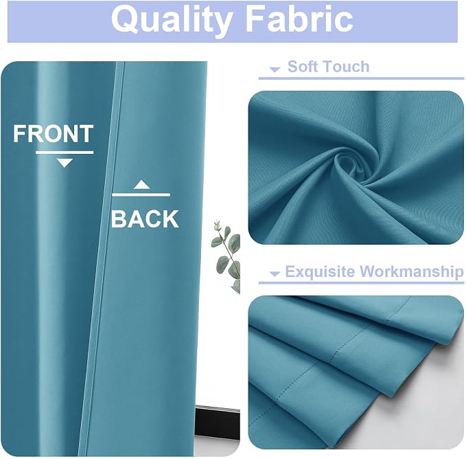 Simplebrand Ava Turquoise Blackout Curtains - Image 3