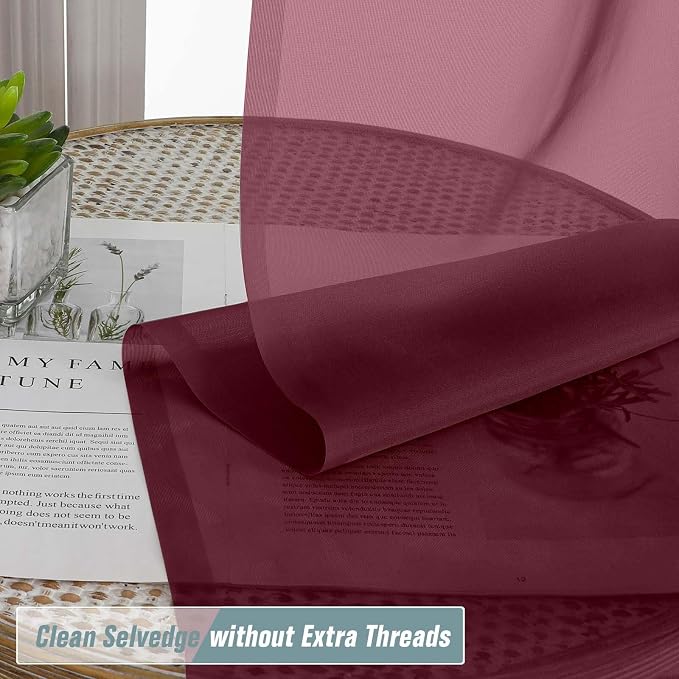 Extra Wide Sheer Curtains 120 Inches Long, Extra Long Light Filtering Modern - Image 2