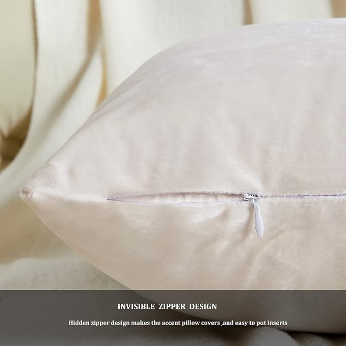 GIGIZAZA Velvet Pillow Covers 18x18: Pack of 2 Throw Pillows Soft Solid Covers - Image 5