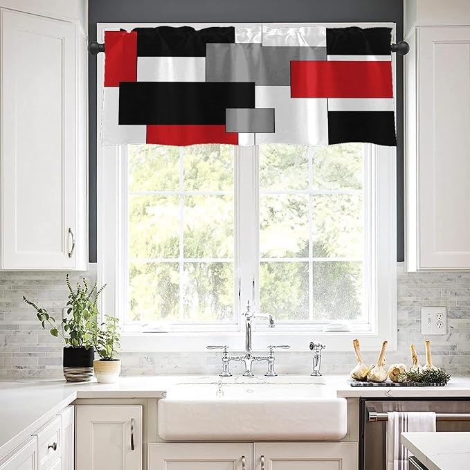 Emvency 4 Pack Valances Window Treatments, 52x18 Inch Rod Pocket Valances - Image 5