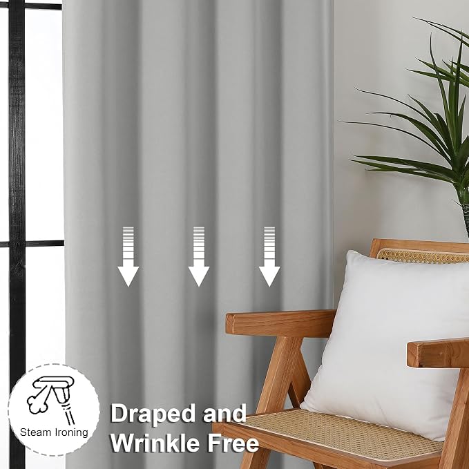 Simplebrand Ava Silver Grey Blackout Curtains - Image 7