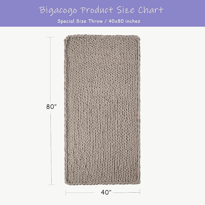 Bigacogo Chunky Knit Throw Blanket - Image 2