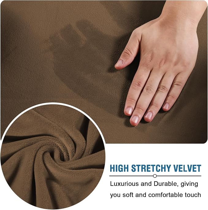 H.VERSAILTEX Real Velvet Plush 3 Piece Stretch Sofa Covers Couch Covers - Image 5