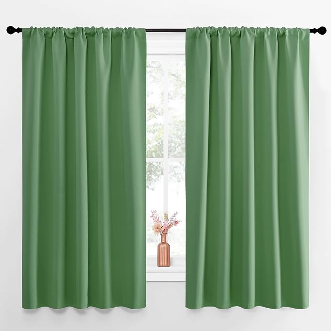 NICETOWN Blackout Curtains for Living Curtains, Froest Green, 52 by 63 Inch by NICETOWN