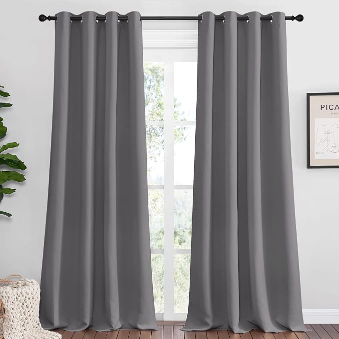 NICETOWN Bedroom Blackout Curtains Panels, 1 Pair, 55 inches by 110 Inch by NICETOWN