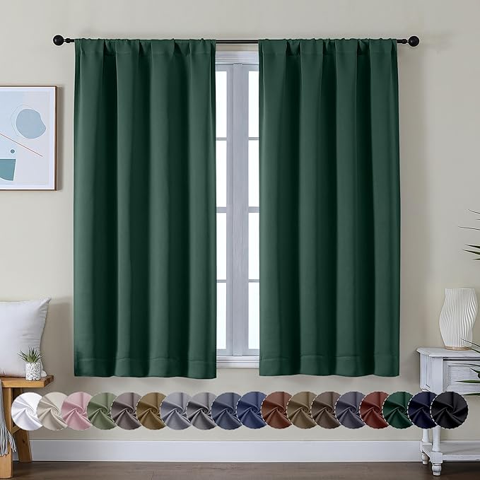Simplebrand Ava Ever Green Short Blackout Curtains by Simplebrand