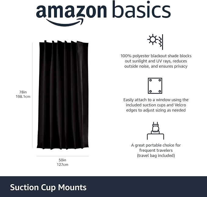 Amazon Basics Portable Blackout Curtain Shade - Image 2