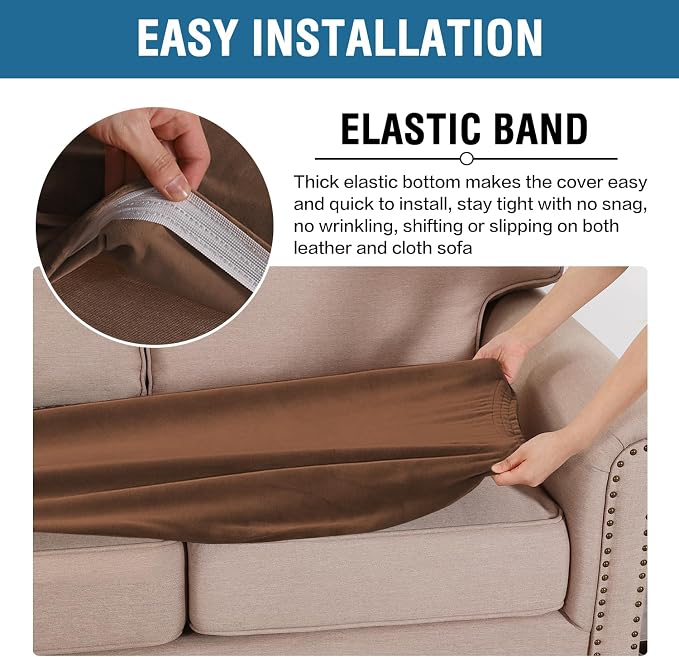H.VERSAILTEX Velvet Stretch Individual Couch Cushion Cover Plush Slipcover - Image 4