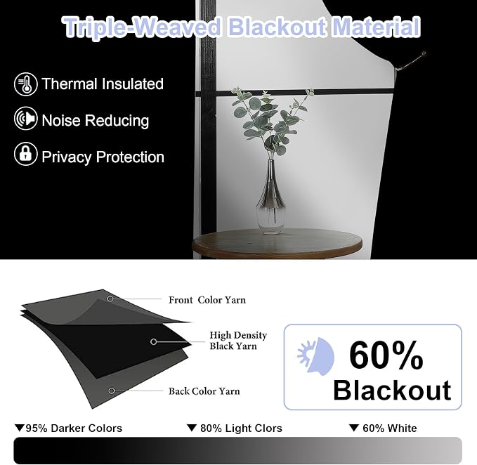 Simplebrand Ava Natural Short Blackout Curtains - Image 2
