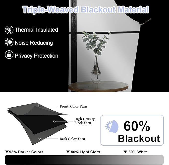 Simplebrand Ava Natural Short Blackout Curtains - Image 2