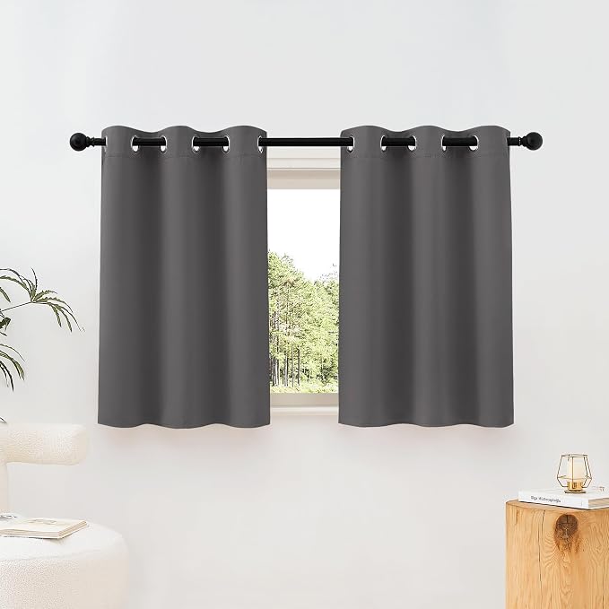 NICETOWN Grey Room Darkening Curtains Blackout 36 inch Curtains by NICETOWN