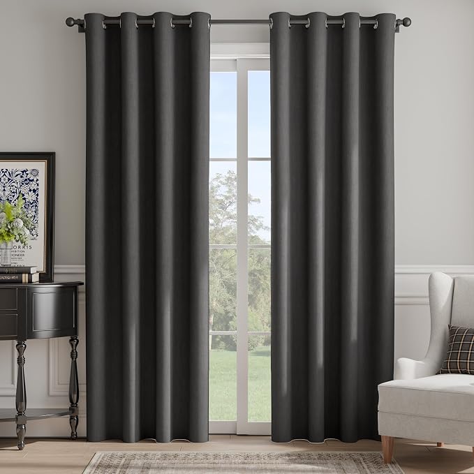 NICETOWN Room Darkening Draperies Curtains Panels, 2 Panels Grey W52 x L84 - Image 8