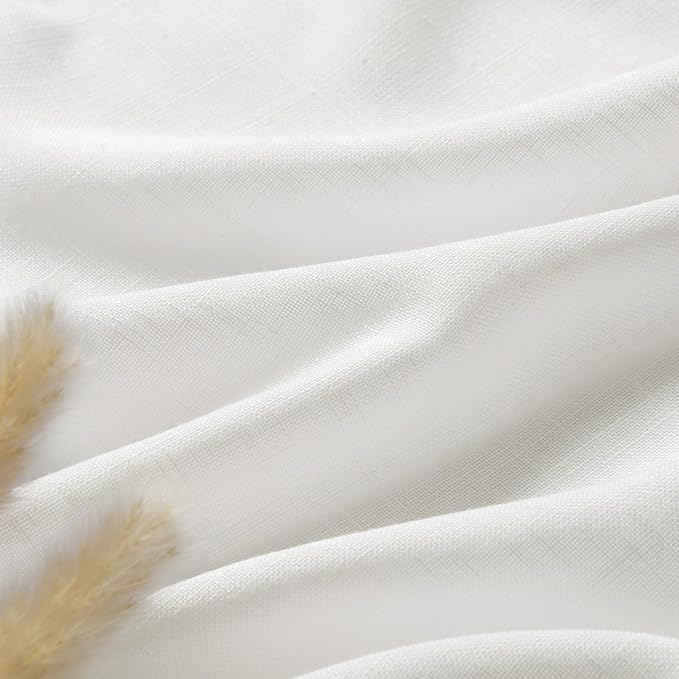 Linen Off White Curtains 132 inch Extra Long - Image 6