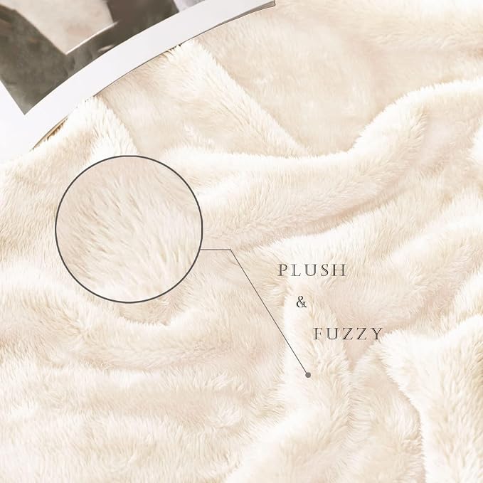 Exclusivo Mezcla Plush Fuzzy Fleece Bed Blanket Queen Size, Super Soft - Image 6