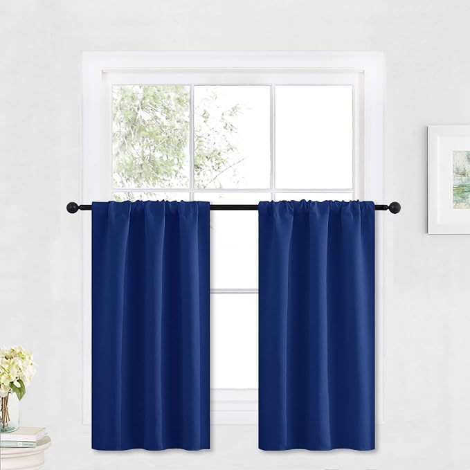RYB HOME Blackout Cafe Curtains 30 inch Length, Short Light UV Heat Blocking by RYBHOME