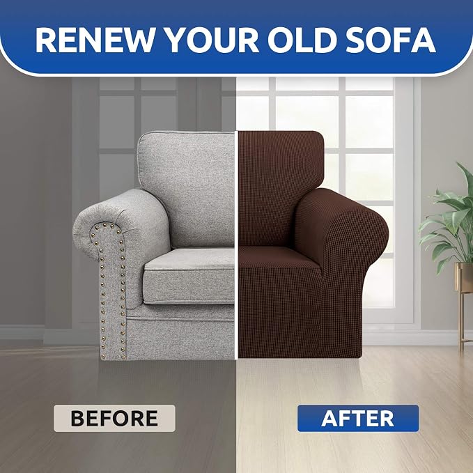 KEKUOU Stretch Single Sofa Slipcover 1 Piece Couch Sofa Cover Furniture - Image 7