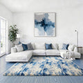 Ophanie Blue White and Grey Area Rugs by Ophanie