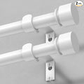 Modern White Curtain Rods 2 Pack by OLV