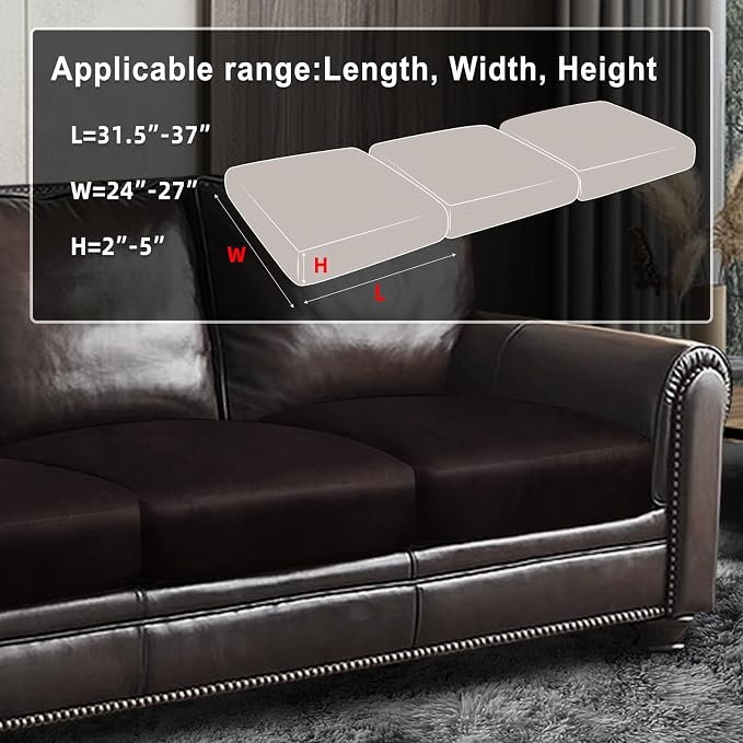 Leather Look Couch Cushion Covers Sofa Seat Slipcovers Sets Couches Furniture - Image 3