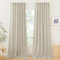 RYB HOME Semi Sheer Curtains 120 inches Long, Light Filtering Half Privacy by RYBHOME