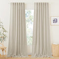 RYB HOME Semi Sheer Curtains 102 inches Long, Back Tab Light Filtering Half by RYBHOME