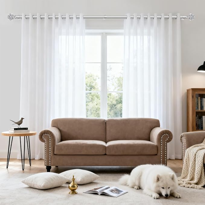 Curtain Rod 32 to 58 Inches, USFOOK 7/8 inch Telescoping Splicing Curtain rods - Image 3