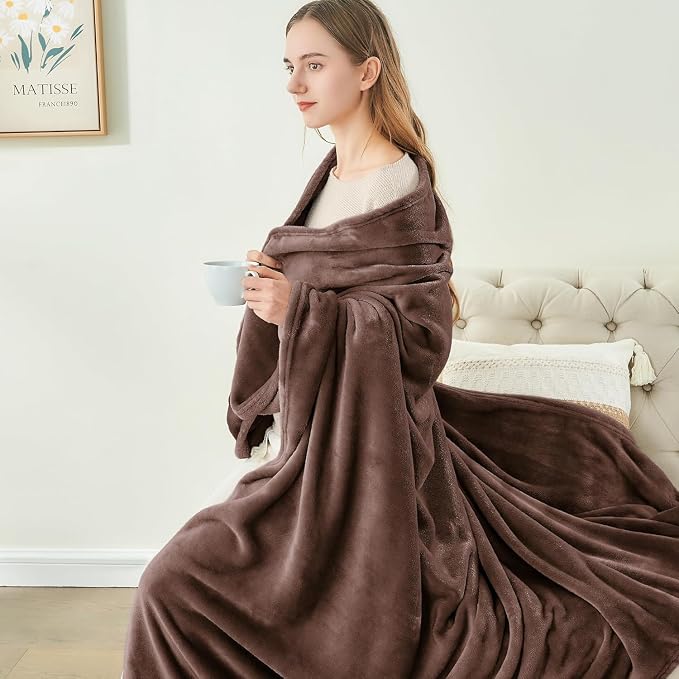 BEDELITE Fleece Blanket Brown Full Blankets - Image 3
