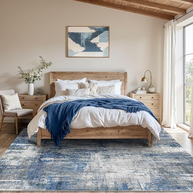 Latte&Fog 5x7 Area Rugs for Living Room Bedroom, Boho Non Slip Low Pile Carpet - Image 3