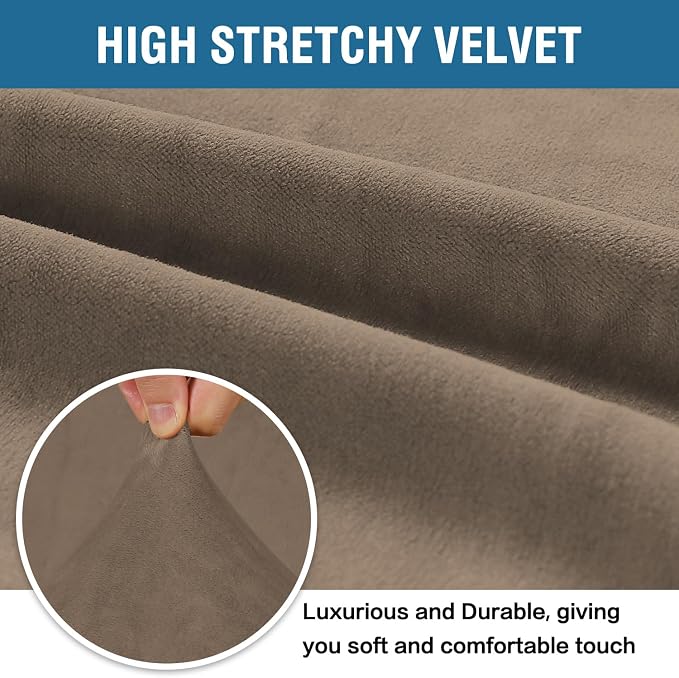 H.VERSAILTEX Stretch Velvet Sofa Covers Large Couch Covers Furniture Protector - Image 3