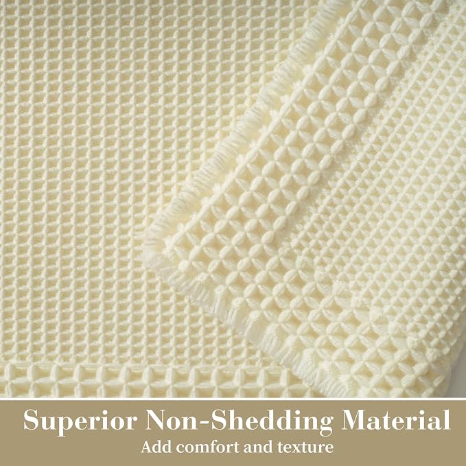 RESARE Waffle Bath Mat for Bathroom, Super Absorbent Bathroom Rugs Non Slip - Image 2