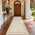 Beige 3x10 Washable Long Hallway Runner Rug Non Slip, Stain & Fade Resistant by HazoHaus