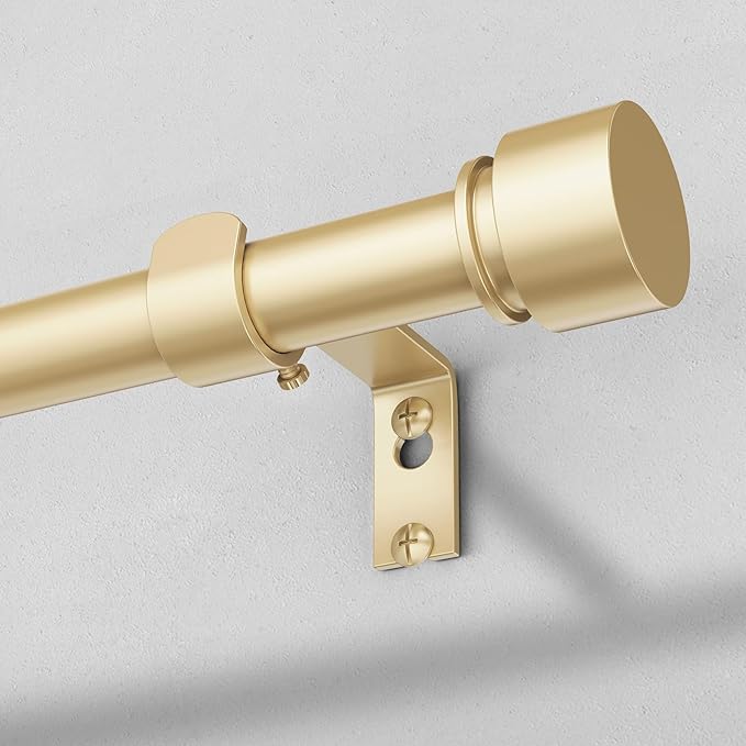 Modern Gold Curtain Rods for Windows 30 to 56 Inch, Decorative Drapery Rods for by OLV