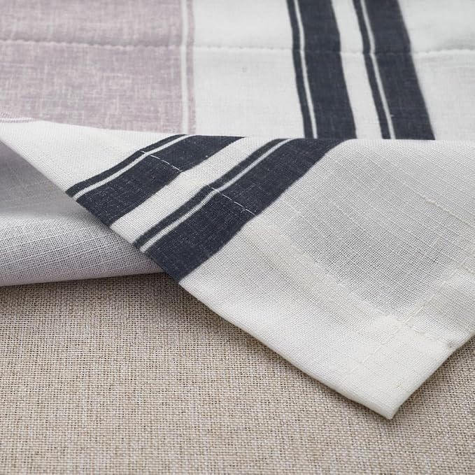 jinchan Striped Linen Curtain 18 Inch Window Treatment - Image 9