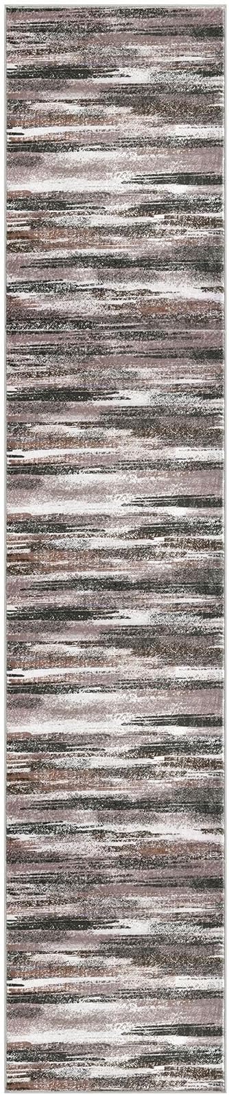 Lansny Modern Abstract Runner Rug 2x10, Dark Light Brown White Washable Long - Image 8