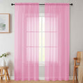 Sheer Pink Curtains for Bedroom Living Room 90 Inches Long 2 Panels Set by WelvetBLK