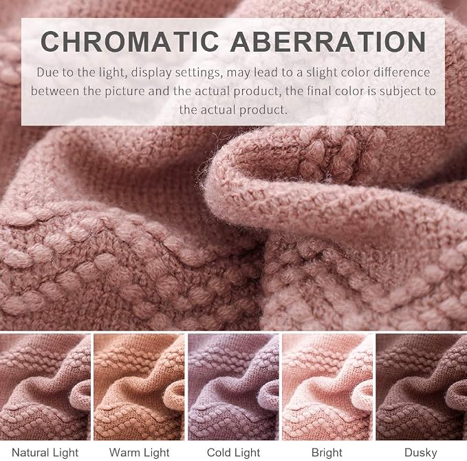 BOURINA Coral Pink Throw Blanket 50x60 Inches Throw Textured Solid Soft Sofa - Image 7