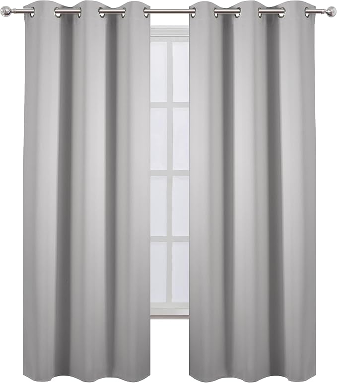 LEMOMO Blackout Curtains 42 x 95 inch/Light Grey Curtains Set of 2 - Image 2