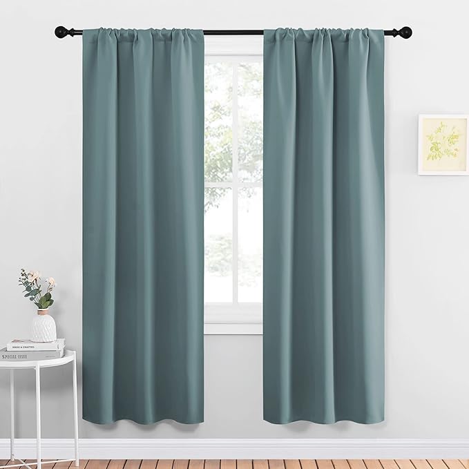 NICETOWN Greyish Blue Blackout Curtains Panels by NICETOWN
