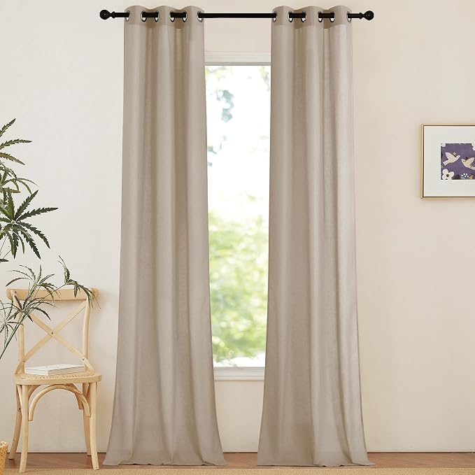 NICETOWN Linen Curtains 96 inches Long by NICETOWN