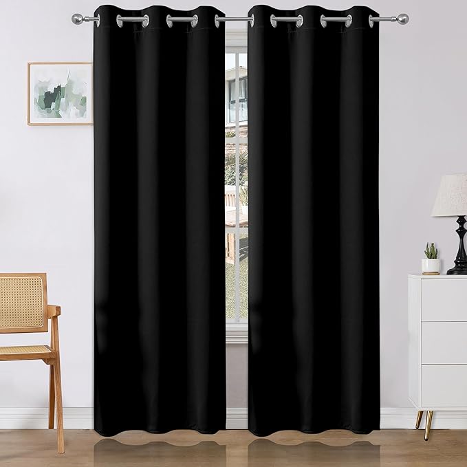 Joydeco Blackout Curtains 84 Inch Length 2 Panels Set, Thermal Insulated Long by JOYDECO
