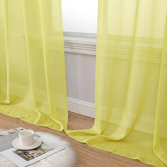 Sheer Curtains 84 Inches Long 2 Panels Set - Image 8