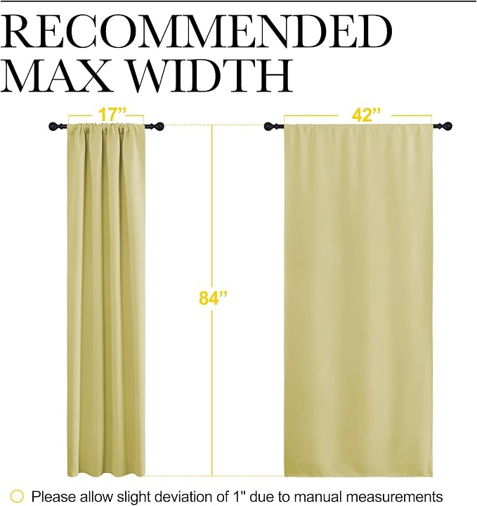 NICETOWN Blackout Curtains for Living Curtains, Paler Yellow, 2 Panels - Image 5