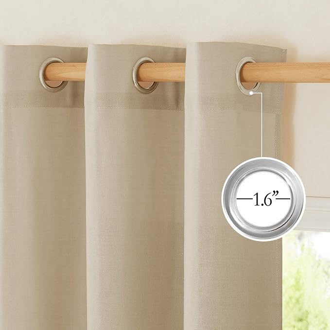 NICETOWN Linen Angora Curtains 120 inches Long - Image 2