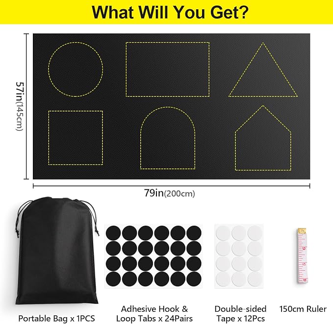 FADOTY Blackout Curtains for Bedroom, Portable 100% Black Out Window Cover Film - Image 4