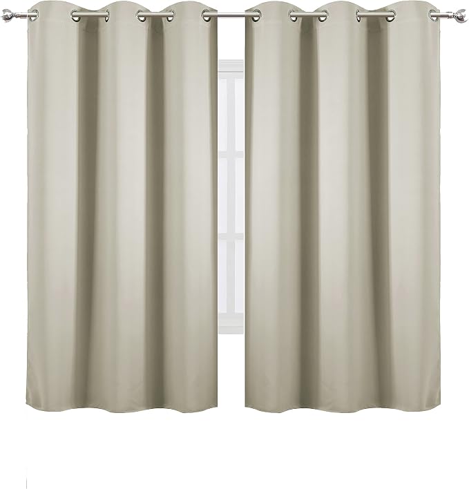 LEMOMO Light Beige Thermal Blackout Curtains/38 x 63 Inch/Set of 2 Panels Room - Image 2